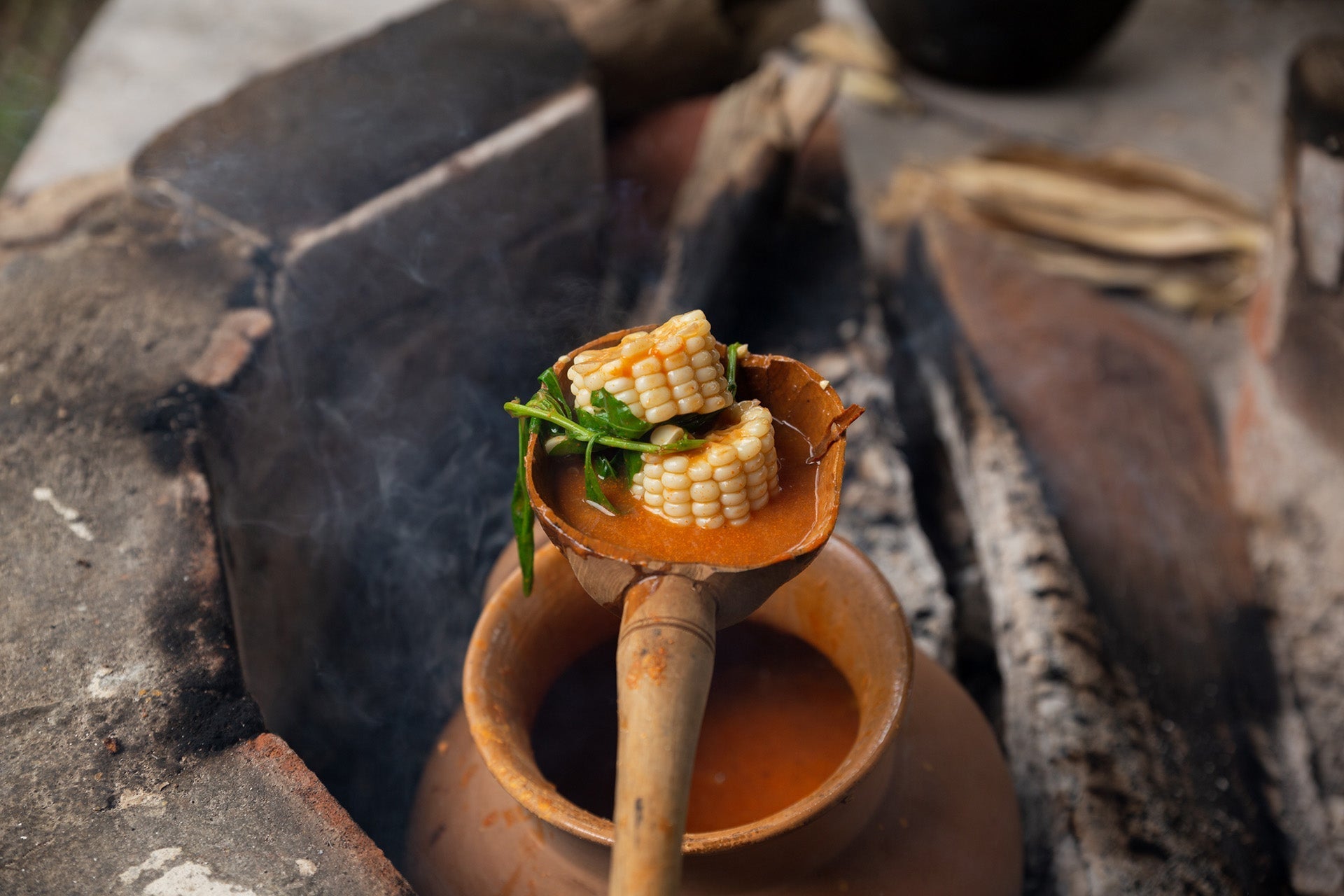 Chileatole rojo en Oaxaca